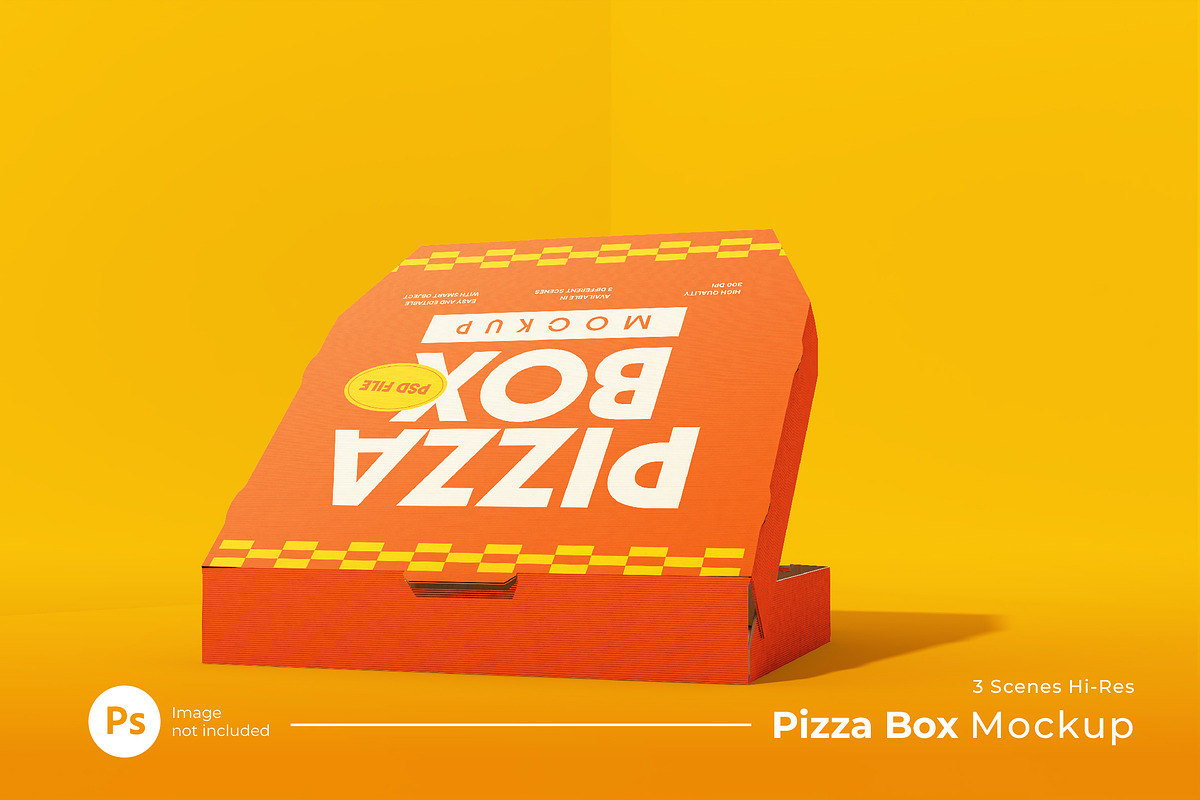 Pizza Box Mockup, a Cups & Container Mockup by Rahardi Creative (Photo 1 of 4)
