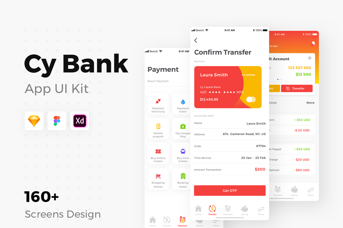 Cy Capital Bank App UI Kit, an App Template by Capi Product (Photo 1 of 18)
