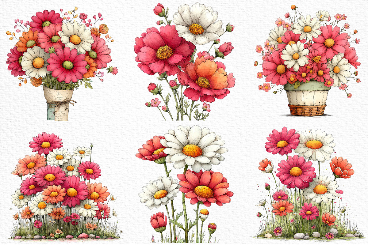 Spring Daisy Flower Clipart Png, an Illustration by Craft Nest (Photo 5 of 11)
