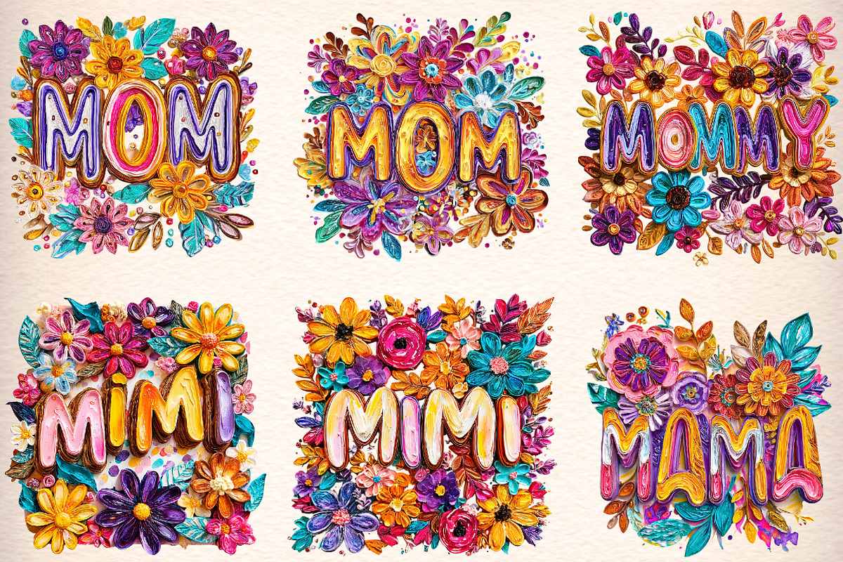 Floral Mom Mama Mothers Day Nana Gig, an Illustration by Digital Artistic99 (Photo 4 of 11)