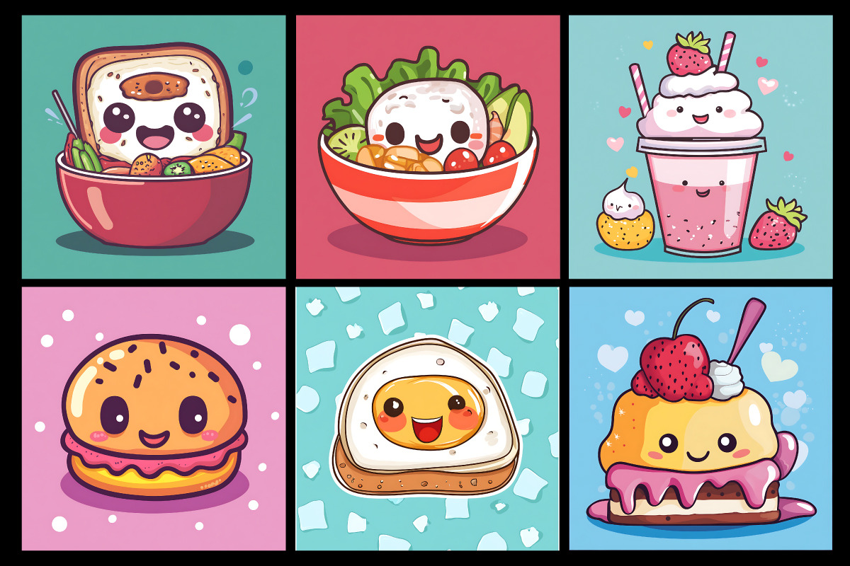 Kawaii Food Coloring Pages, a Food Illustration by protabsorkar11 (Photo 7 of 7)