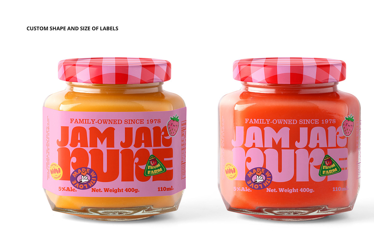 Jam Jar Mockup Set, a Packaging Mockup by Creatsy (Photo 4 of 9)