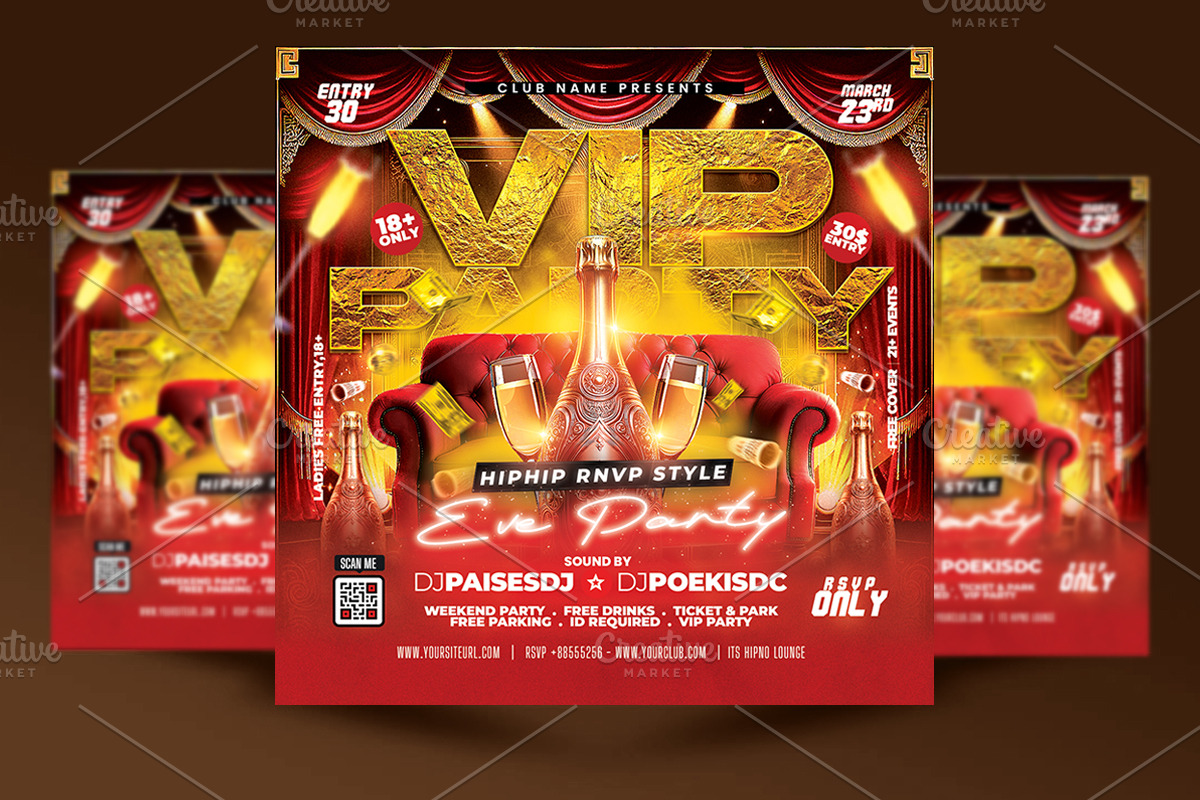 VIp Night Club Flyer Template, a Flyer Template by RTXdesinger99 (Photo 1 of 3)