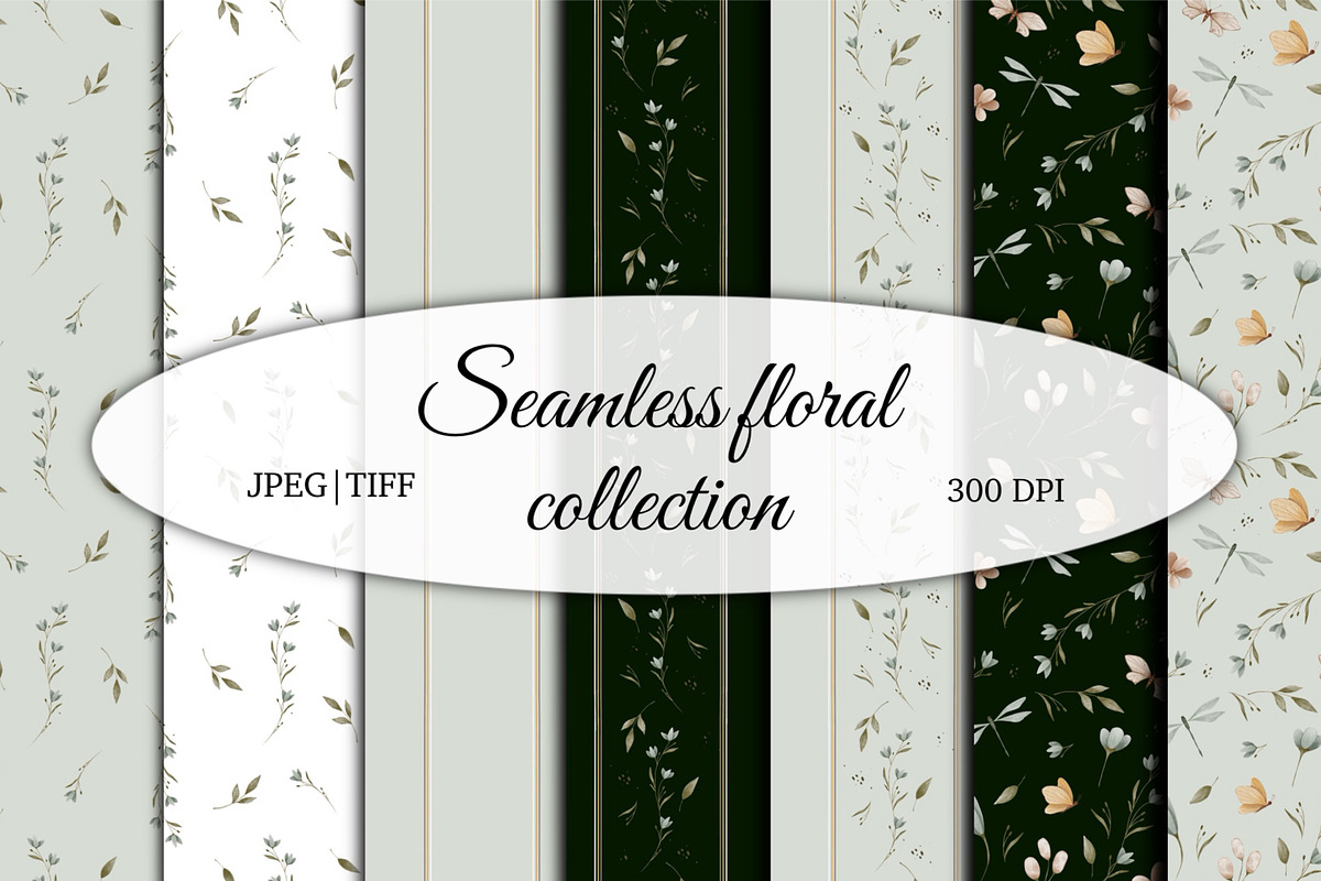 Elegant Botanical Seamless Set, a Pattern Graphic by ZabolotnaArt (Photo 1 of 6)