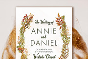 Fall Wedding Invitations download, a Stationery Template by LandOfTheBees (Thumbnail 2 of 5)