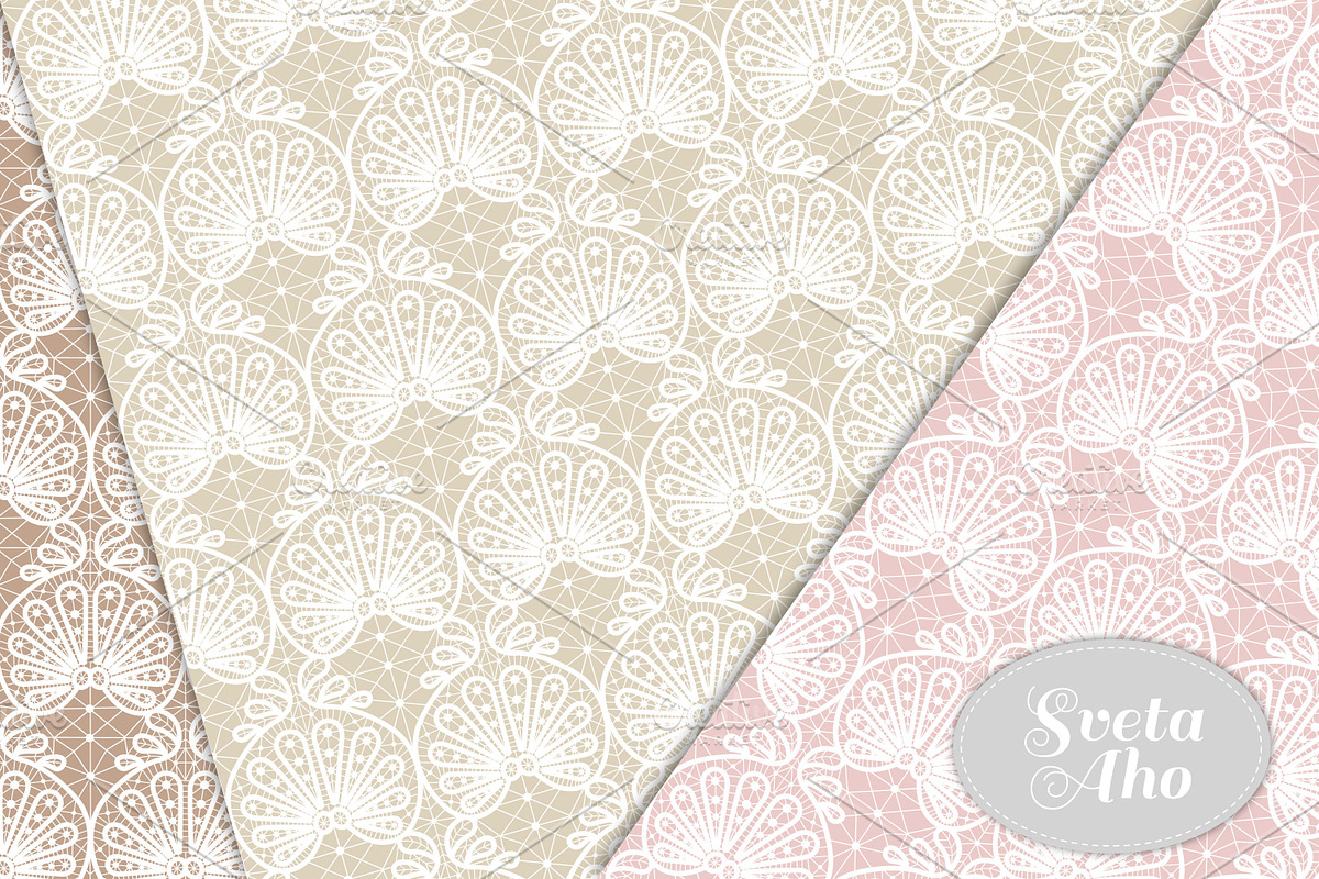 Fan Lace Seamless Patterns, a Pattern Graphic by Sveta Aho (Photo 4 of 7)