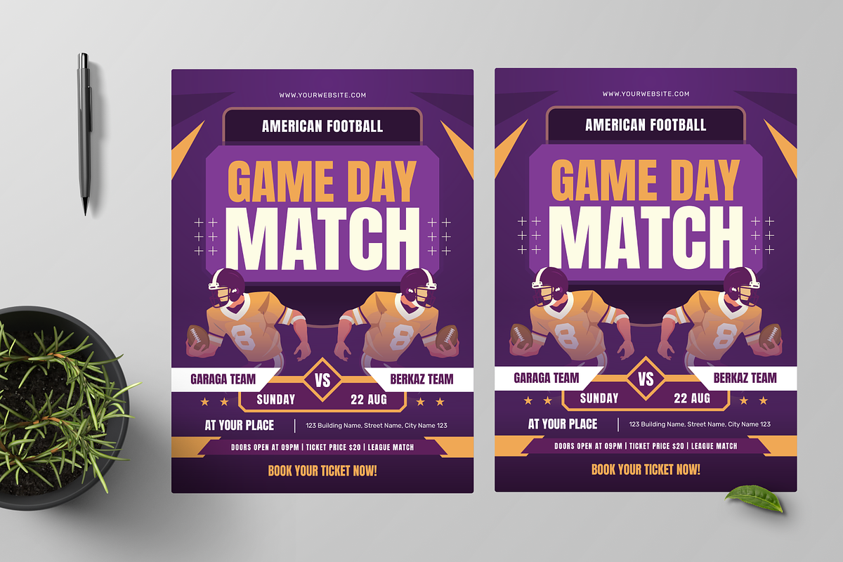 American Football Flyer, a Flyer Template by Annora Studio (Photo 2 of 5)