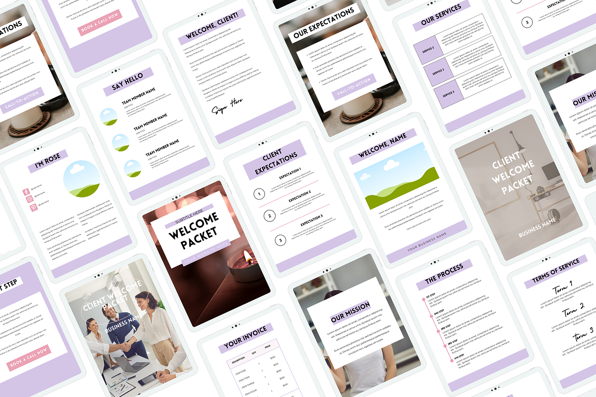 Lavender Client Welcome Packet Canva, a Branding & Logo Template by Iampaulrose (Photo 2 of 4)