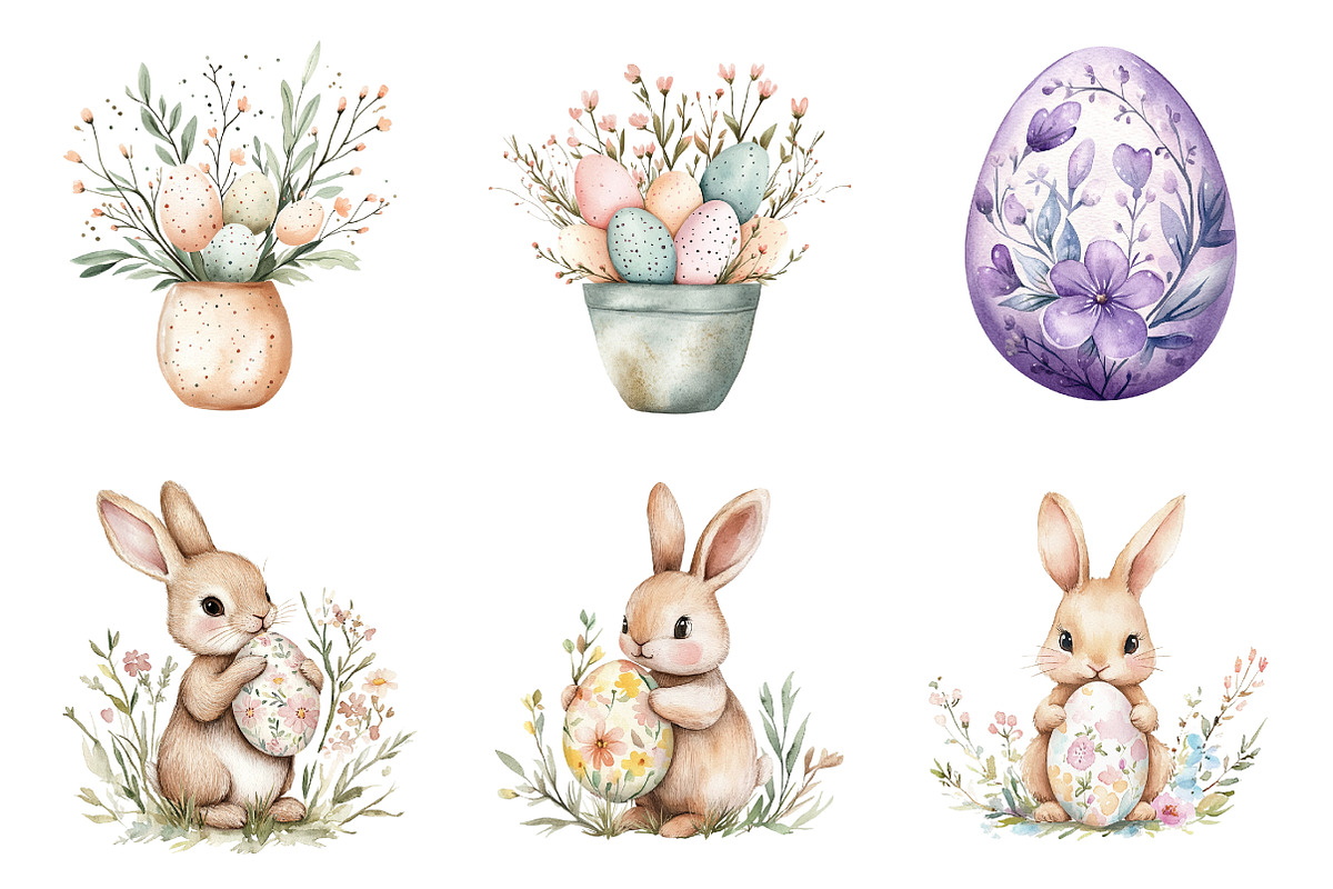 Floral Easter Clipart, an Illustration by Design Market (Photo 4 of 5)