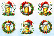Watercolor Christmas Beers Clipart, a Seasonal Illustration by Rose Art (Thumbnail 2 of 7)