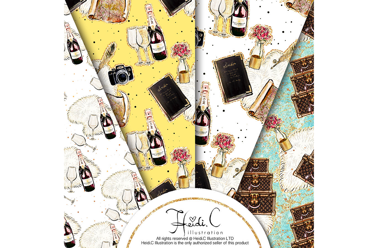 Let's Go Glamping Paper Pack, a Pattern Graphic by HeidiCIllustration (Photo 2 of 5)