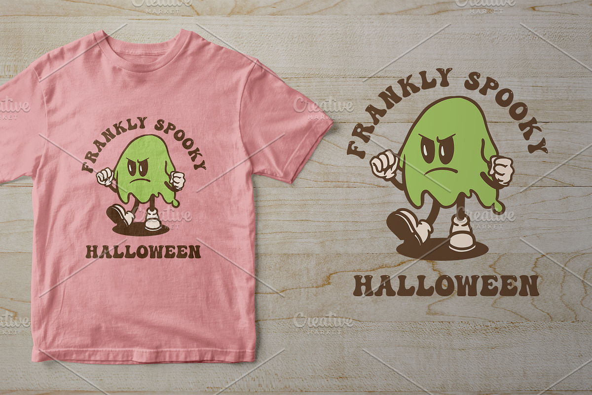 Halloween Slime Cartoon Vintage, an Illustration by vectstudio (Photo 2 of 5)