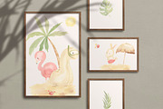 SUMMER PARTY. Watercolor animal set, an Animal Illustration by OlliArtDesign (Thumbnail 7 of 10)