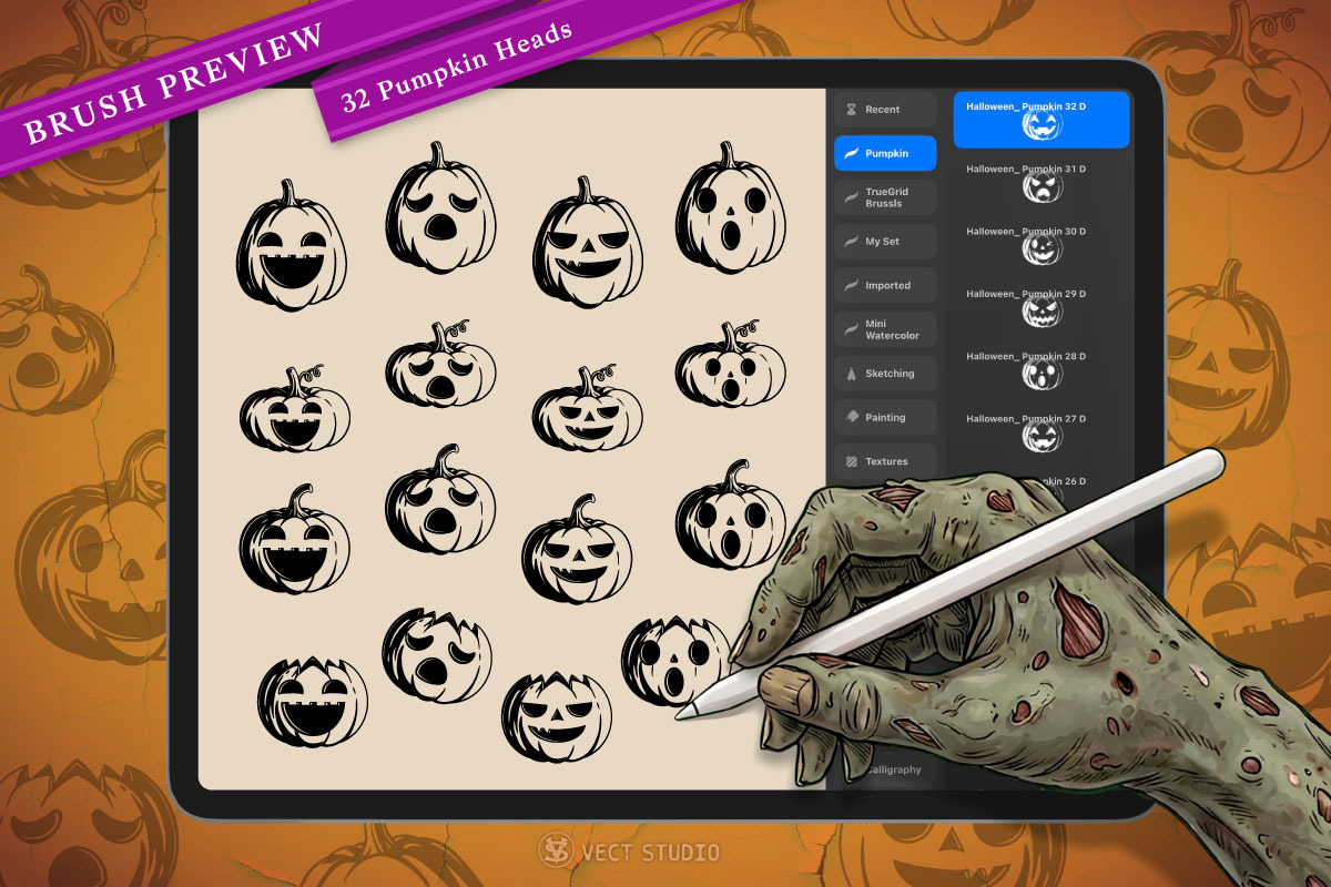 Halloween 209 Stamps Collection, a Brush Add-On by vectstudio (Photo 16 of 39)