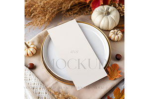 Elegant Fall Menu Card Mockup, a Product Mockup by MockupWizard