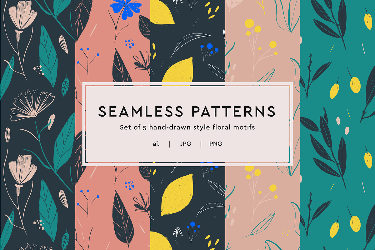 Floral Seamless Patterns, a Pattern Graphic by Marinastu (Photo 1 of 10)