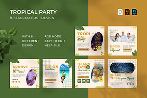 Tropical Party - Instagram Post, a Print Template by VUNIRA