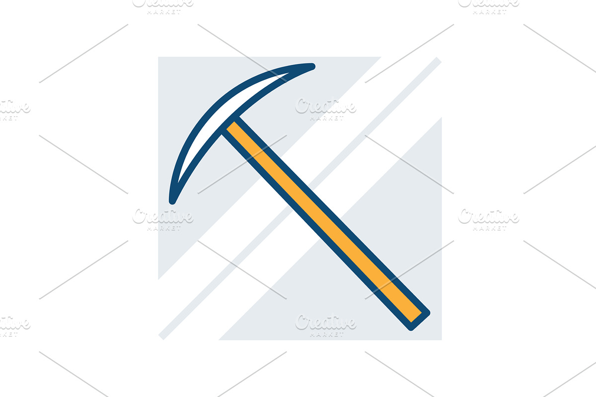 Mining Tool Icon Representing, an Illustration by the8monkey