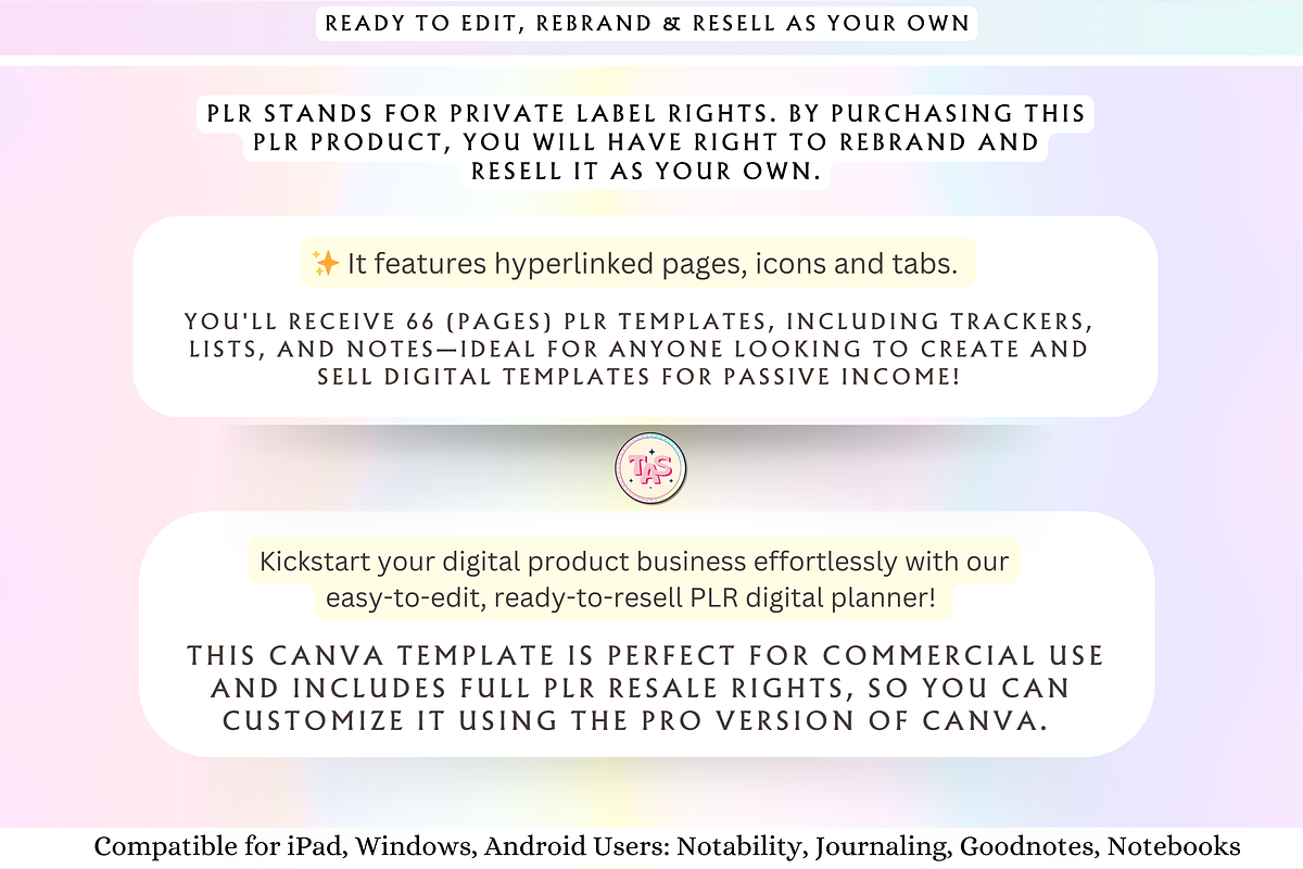 PLR Resell Canva Digital Planner, a Stationery Template by Tas Creative Studio (Photo 3 of 10)