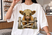 Vintage Highland Cow Fence Design, an Object Illustration by Libby Wishes (Thumbnail 3 of 4)