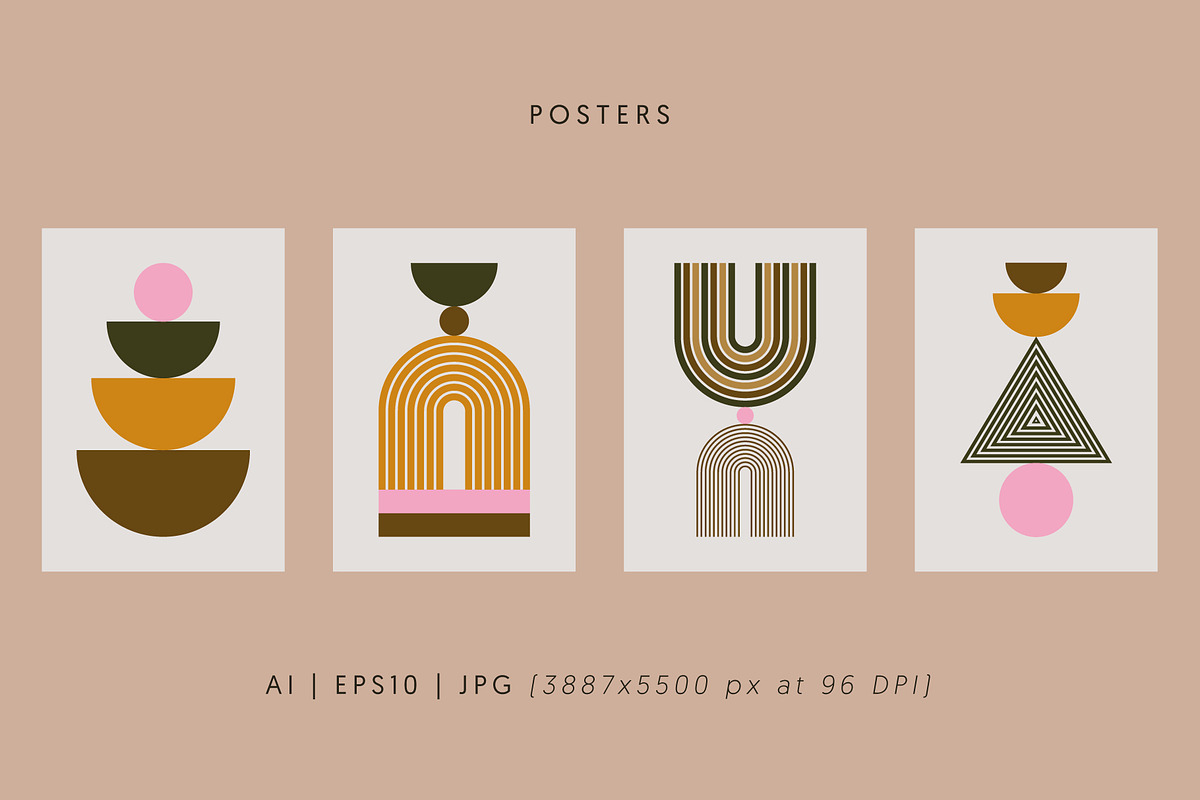 Mid-Century Modern Posters, a Decorative Illustration by Léo Alexandre (Photo 5 of 11)