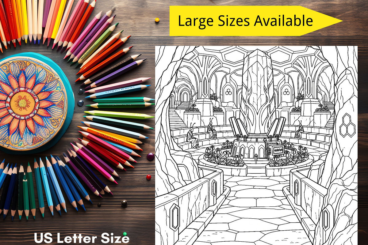 80 Sci-Fi Coloring Pages Bundle, a Brochure Template by LA Design (Photo 8 of 10)