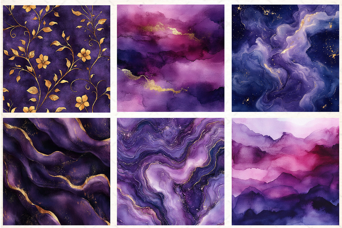Luxury Purple Digital Paper, a Pattern Graphic by DreamCafeArt (Photo 2 of 6)