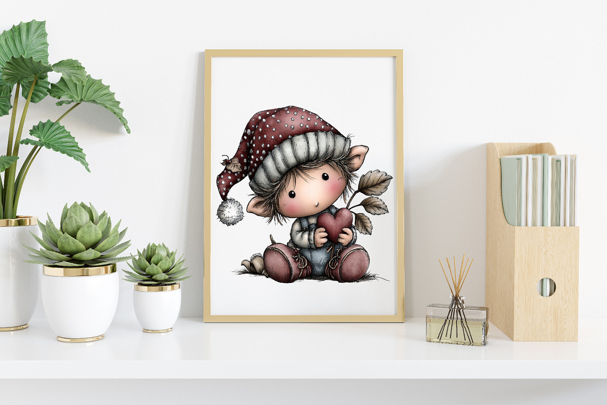 Watercolor Whimsical Elf Clipart, an Illustration by Canvas Craft (Photo 7 of 7)