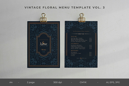 Vintage Floral Menu Vol.3