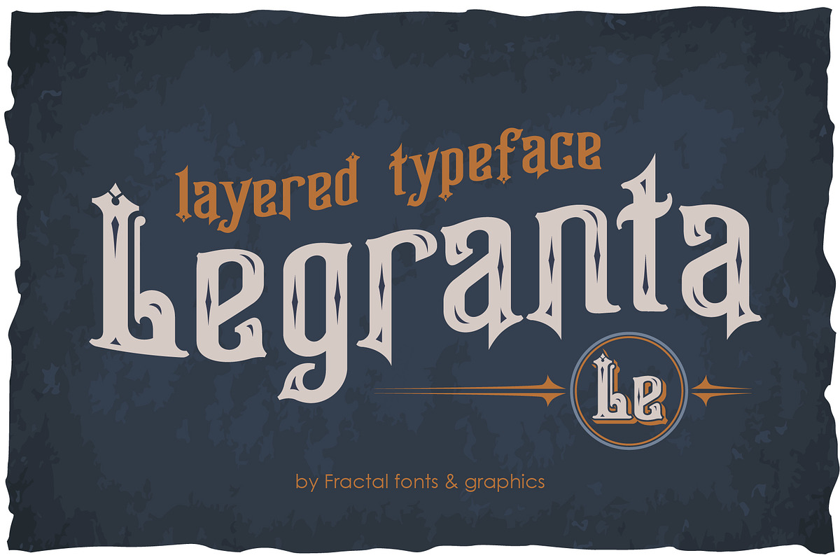 Legranta - vintage multilayered font, a Symbol Font by Fractal fonts & graphics (Photo 1 of 4)