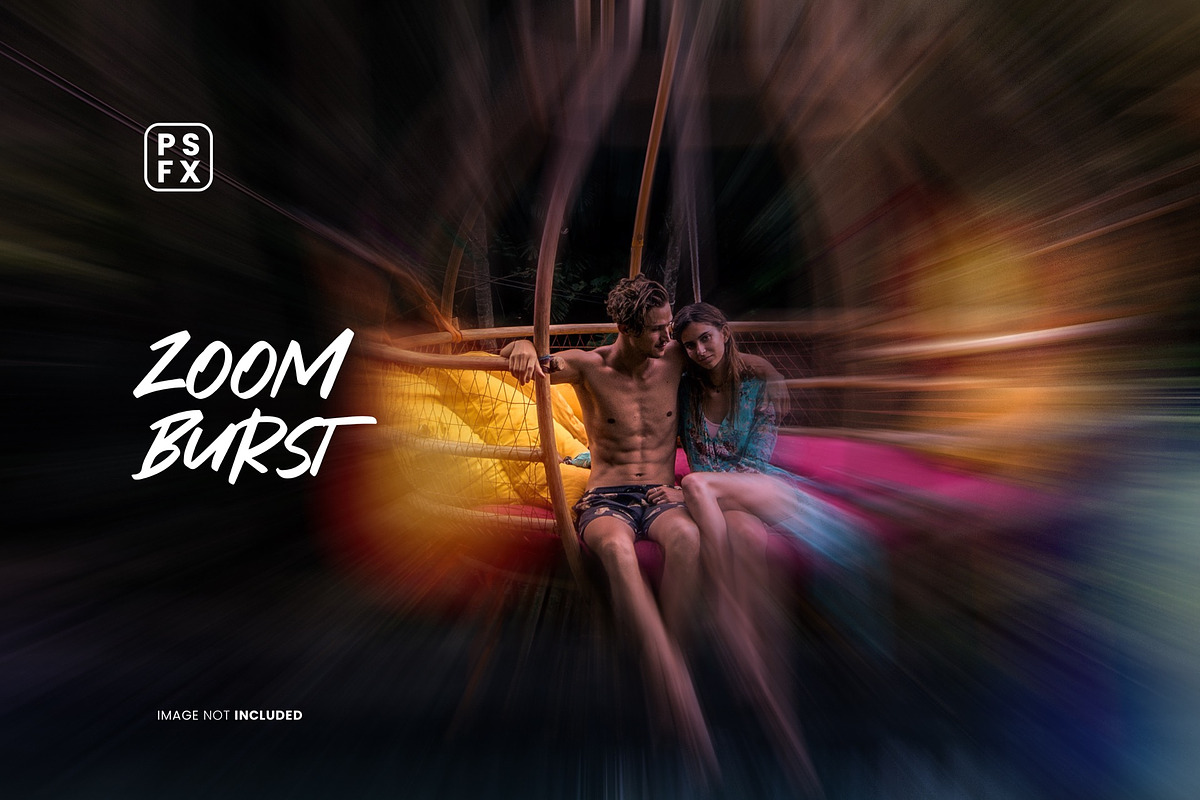Zoom Burst Photo Effect, a Layer Style Add-On by WudelMbois Studio (Photo 1 of 3)