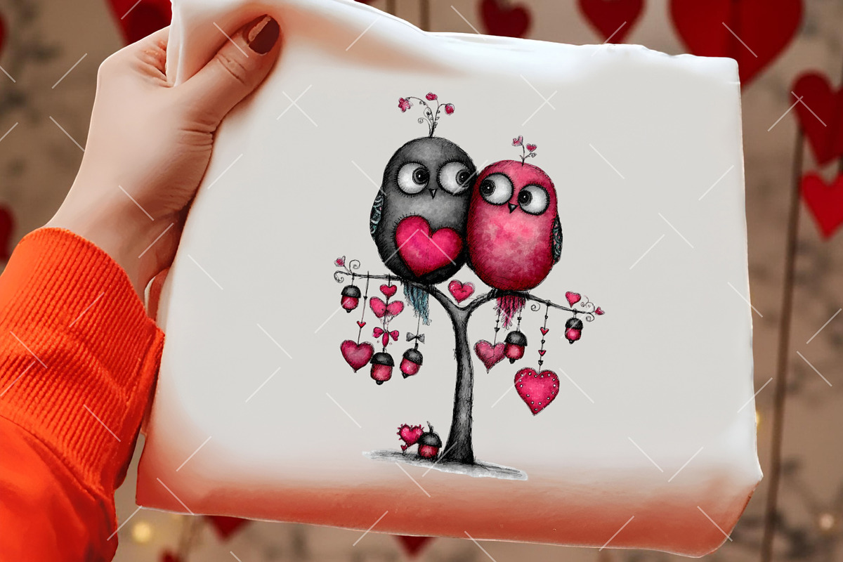 Whimsical Valentine Bird Clipart, an Illustration by OK Design (Photo 5 of 6)