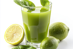 Refreshing Green Juice with Limes an, a Food & Drink Photo by Pixeness Studio