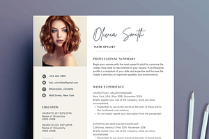 Hair Stylist Resume CV Template