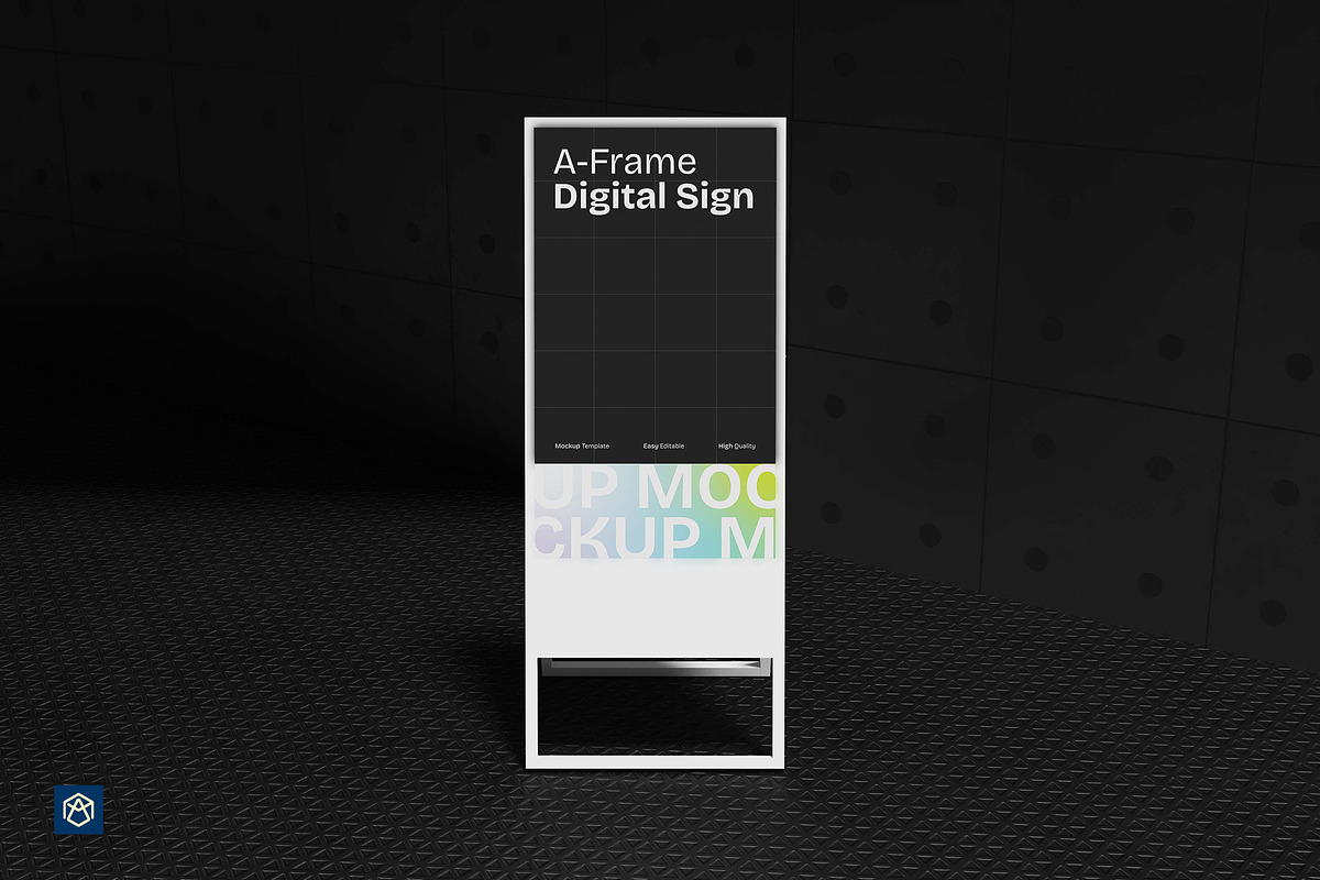 A-Frame Digital Sign Board Mockup, an Advertising Mockup by Artbox Studio