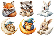 Sleepy Animals Clipart, an Animal Illustration by Designworld (Thumbnail 4 of 5)