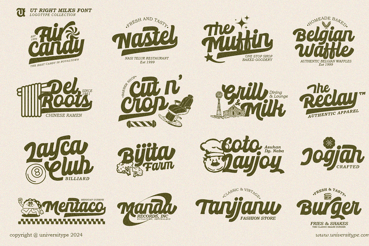 UT Right Milks - A Bold Script Font, a Script Font by Universitype (Photo 6 of 8)