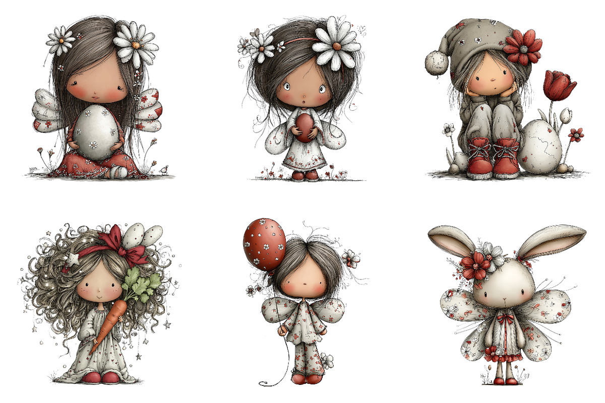 Whimsical easter fairy clipart, an Illustration by CreationArt (Photo 5 of 7)