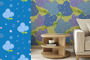 Hydrangeas floral vector pattern, a Pattern Graphic by Carpet Tapete Pretzel (Thumbnail 12 of 14)