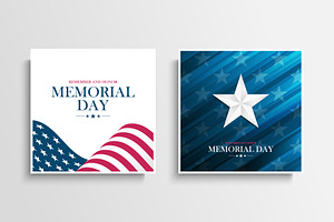 Memorial Day Cards Set