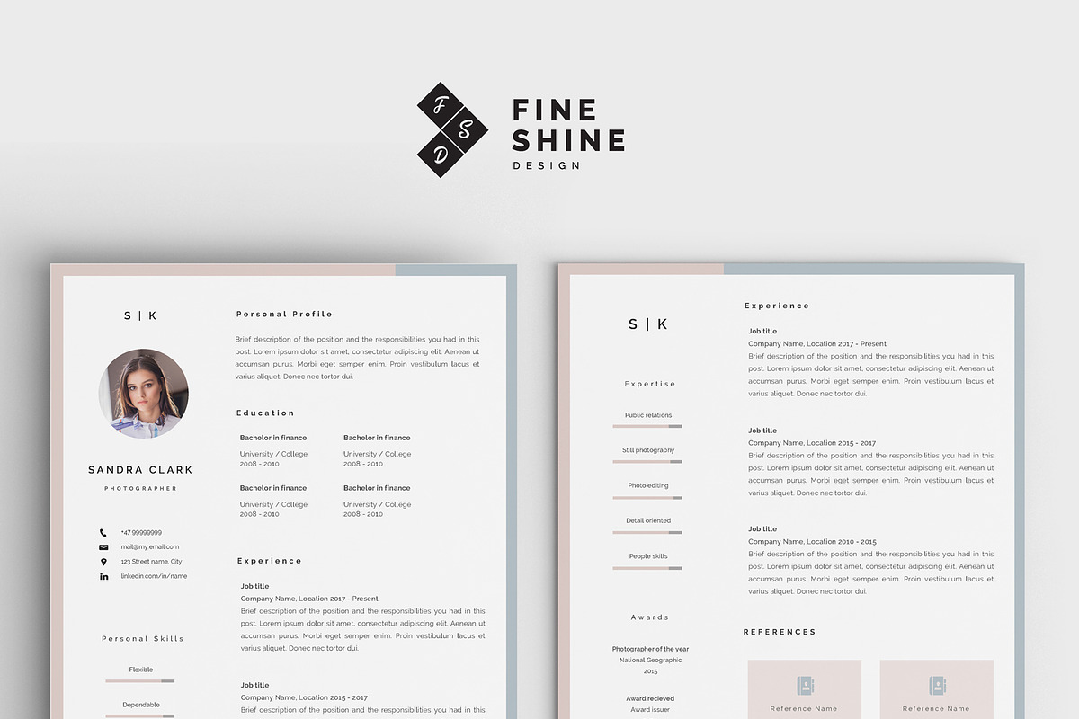 Resume template with picture, a Resume Template by Nordic Designs (Photo 2 of 4)