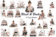 Blush Book Lover Clipart Bundle, an Illustration by DreamCafeArt (Thumbnail 1 of 10)