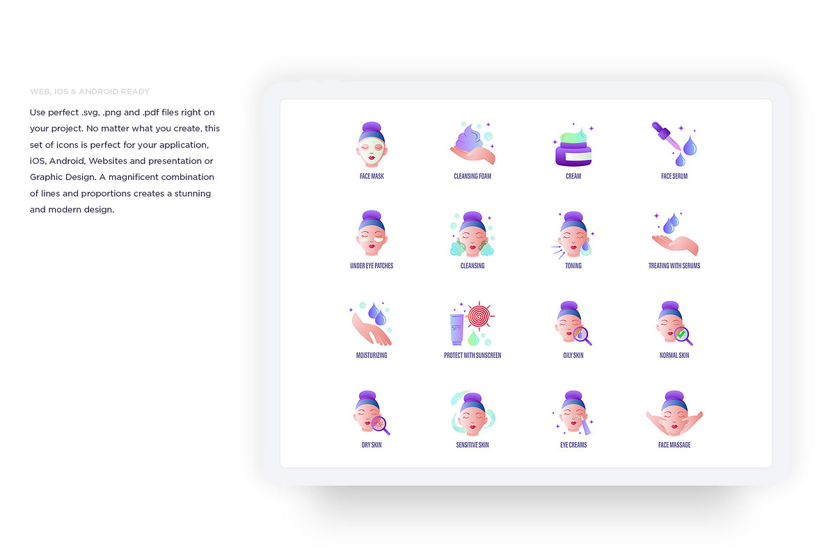 Skin Care | 32 Icons Set Hand Drawn, an Outline Icon by Marina Silence (Photo 16 of 18)