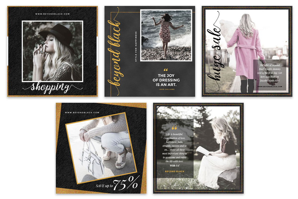 Beyond Black Social Media Pack, a Social Media Template by Typography Prime (Photo 3 of 7)