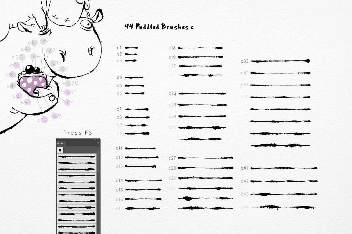 Puddled Brushes for Illustrator, a Brush Add-On by Mazheika Store (Photo 5 of 8)