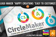 Colorful Flat Circle Logo Maker Set, a Branding & Logo Template by joyologo (Thumbnail 1 of 3)