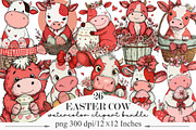 Whimsical Easter Cow Clipart, an Illustration by Designking (Thumbnail 1 of 5)
