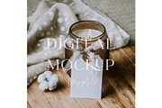 Candle Gift Tag Template PSD Mockup, a Mockup by Kelligraphy Co. (Thumbnail 1 of 2)