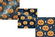 Funny Pumpkin Starry Night Pattern, a Pattern Graphic by FloridPrintables (Thumbnail 7 of 11)