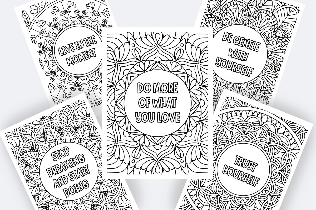 Mental Health Adults Coloring Book, a Print Template by Kristina Chistiakova (Photo 1 of 4)